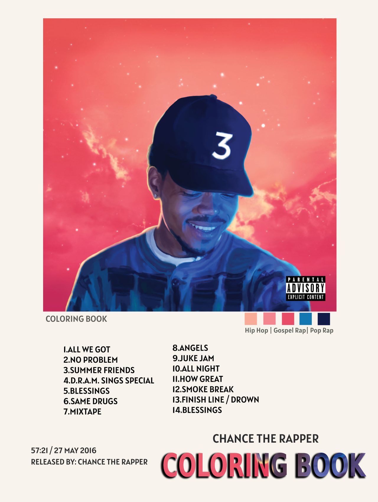 CHANCE THE RAPPER - COLORING BOOK – CulturedPrint