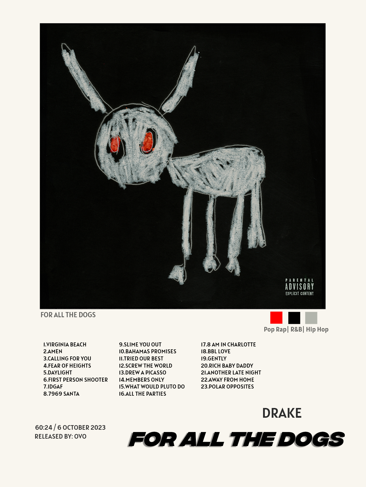 DRAKE FOR ALL THE DOGS – CulturedPrint DRAKE FOR ALL THE DOGS – CulturedPrint