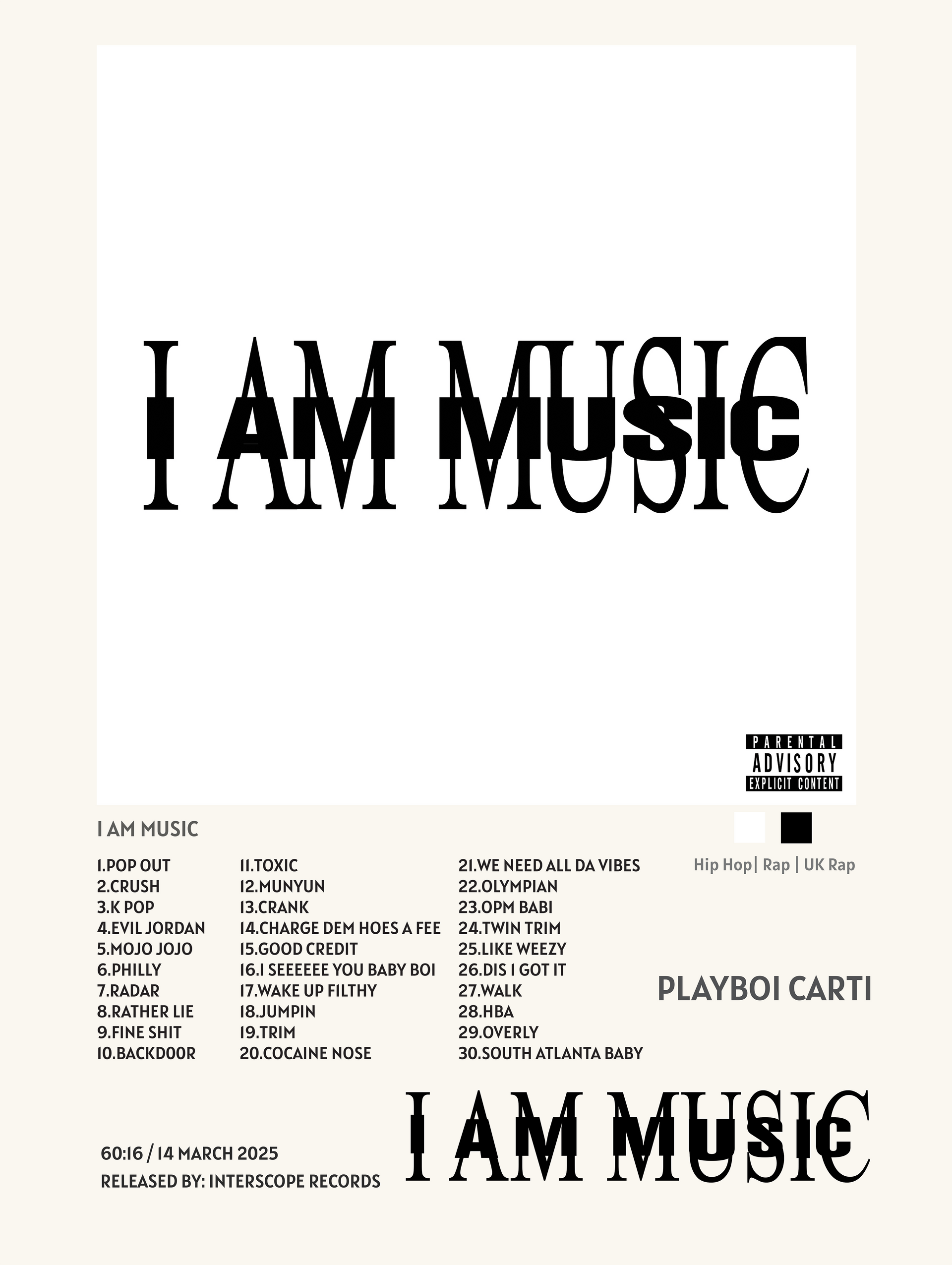 PLAYBOI CARTI - I AM MUSIC – CulturedPrint