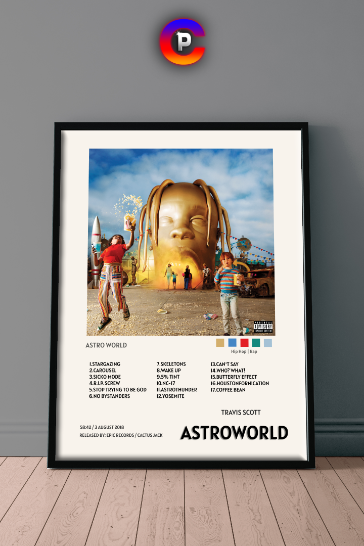 Astroworld Travis Scott Album Poster Music Art Digital File Wall Decor  Instant Download Printing Art 