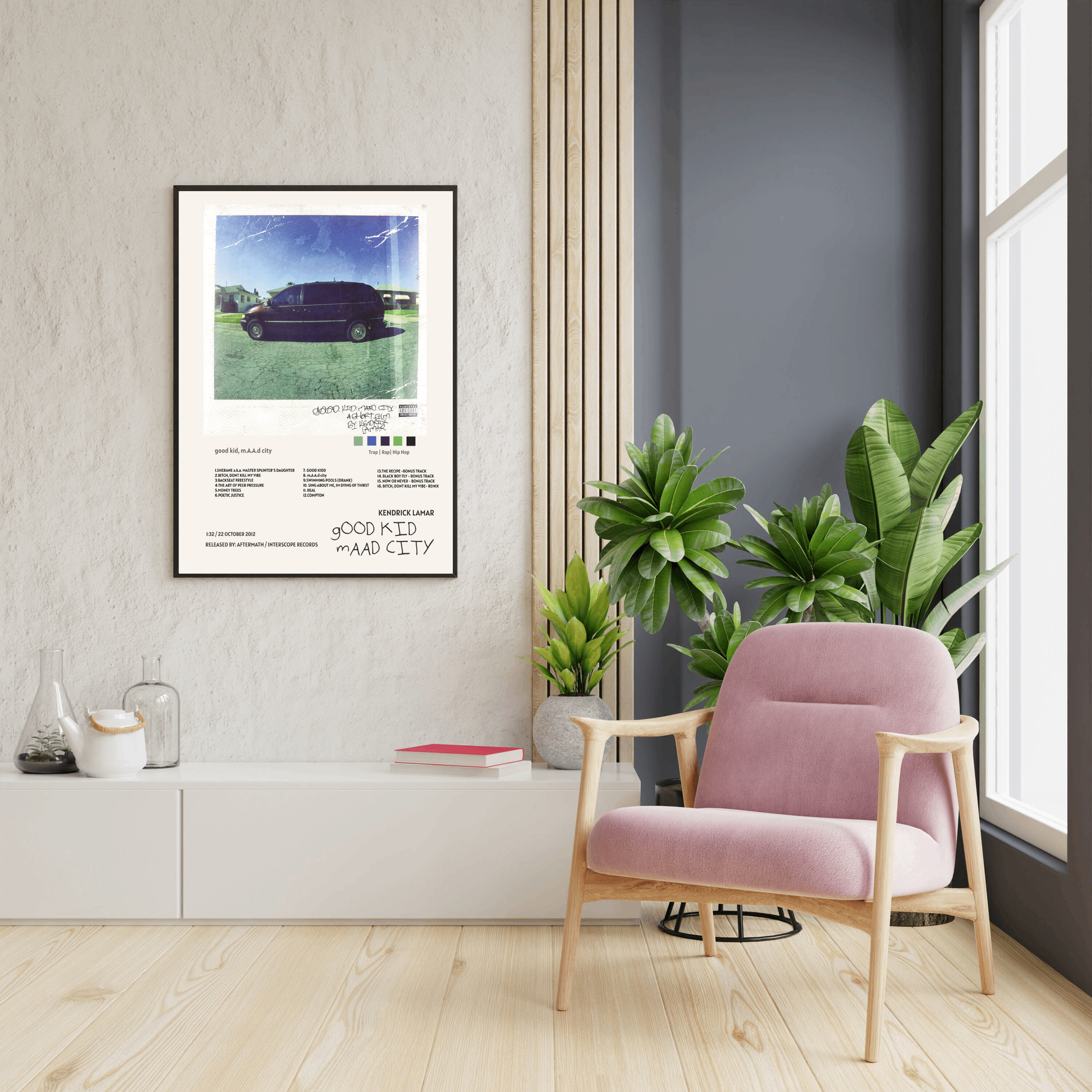 Kendrick Poster sur toile « Lamar Good Kid » - Couverture de l'album MAAD City - Décoration murale encadrée - 30,5 x 45,7 cm Kendrick Poster sur toile « Lamar Good Kid » - Couverture de l'album MAAD City - Décoration murale encadrée - 30,5 x 45,7 cm