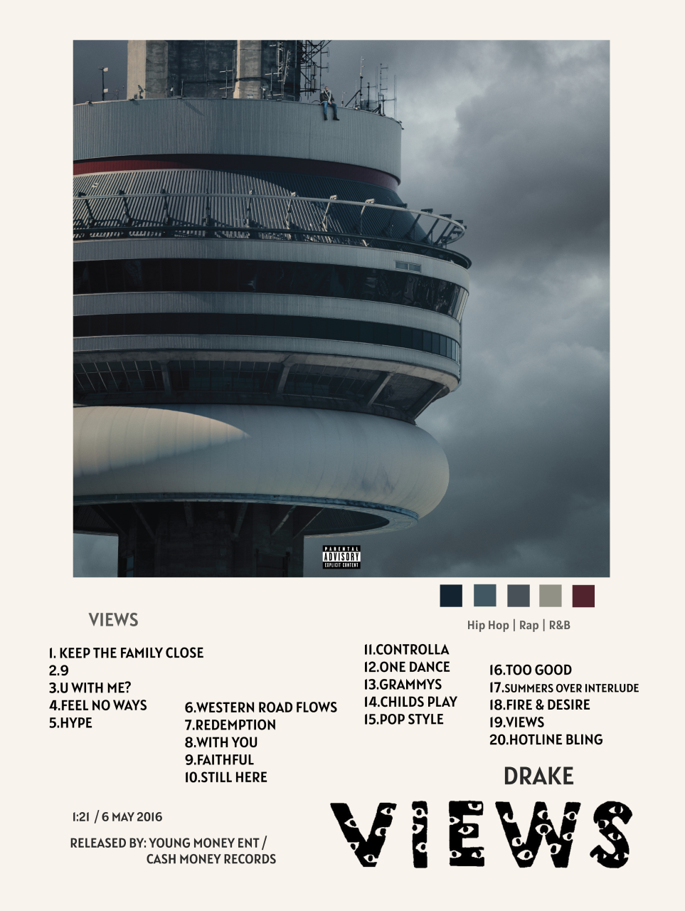 DRAKE - VIEWS POSTER – CulturedPrint