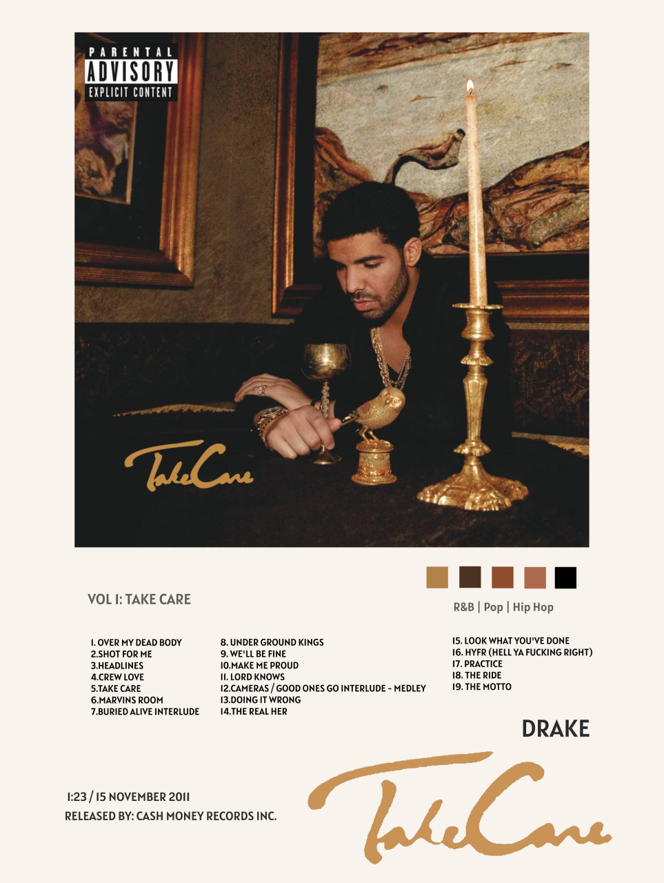 DRAKE - TAKE CARE POSTER